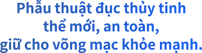 Phẫu thuật đục thủy tinh thể mới, an toàn, giữ cho võng mạc khỏe mạnh.